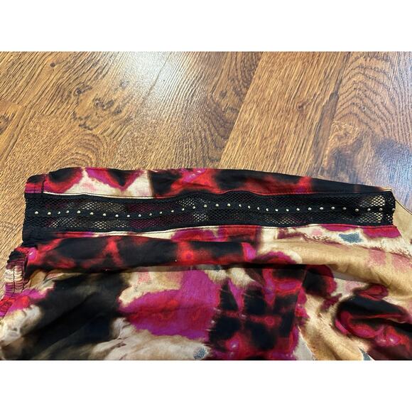 DKNY Women's Modern Printed Cotton Blouson Top Size XL NWT Bold Blouse - Picture 3 of 7